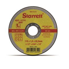 DISCO CORTE INOX 4.1/2 1.0 STARRETT - S3